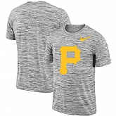 Pittsburgh Pirates Nike Heathered Black Sideline Legend Velocity Travel Performance T-Shirt,baseball caps,new era cap wholesale,wholesale hats